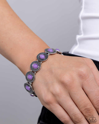 Dainty Delight - Purple - Oval Bead Paparazzi Stretchy Bracelet