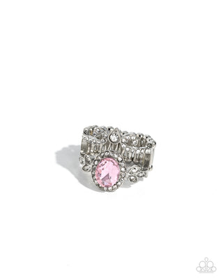 Parisian Pinnacle - Pink - Oval Gem Paparazzi Ring