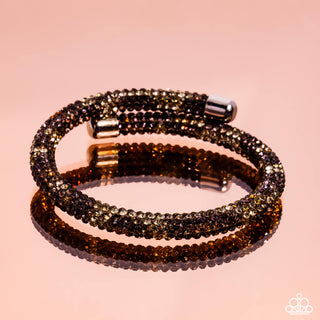 Stageworthy Sparkle - Multi - Cheetah Print Rhinestone Paparazzi Coil Bracelet - Pink Diamond Exclusive