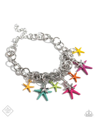 Dancing With The STARFISH - Multi - Colorful Charm Paparazzi Lobster Claw Bracelet - April 2024 Sunset Sightings