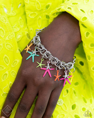Dancing With The STARFISH - Multi - Colorful Charm Paparazzi Lobster Claw Bracelet - April 2024 Sunset Sightings