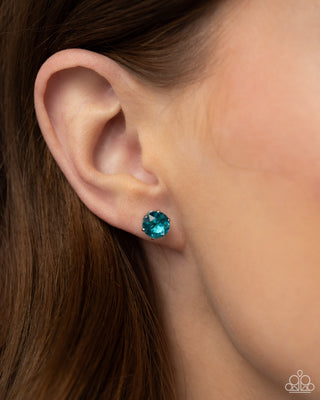 Breathtaking Birthstone - Blue - Rhinestone December Paparazzi Post Earrings