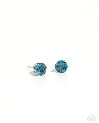 Breathtaking Birthstone - Blue - Rhinestone December Paparazzi Post Earrings