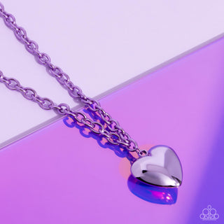 Loving Luxury - Purple - Metallic Heart Paparazzi Short Necklace