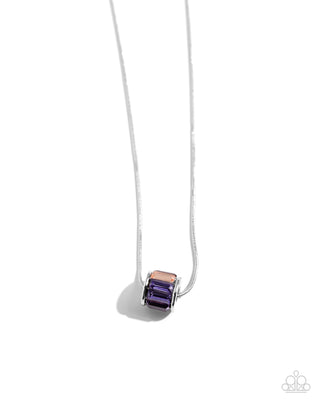 Warden Wheel - Purple - Colorful Gem Paparazzi Short Necklace