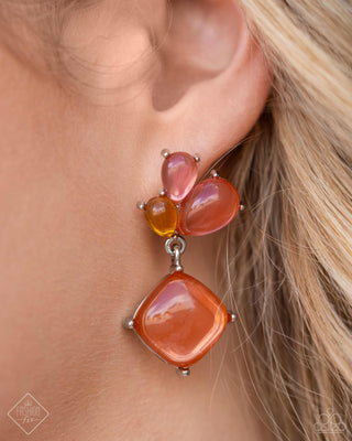 Reflective Review - Multi - Pink, Orange, and Yellow Bead Paparazzi Post Earrings - April 2024 Glimpses of Malibu