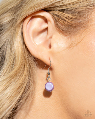 Malibu Makeover - Purple - Oil Spill Bead Flower Overlay Paparazzi Short Necklace