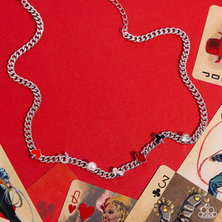 Vegas Vault - Red - Casino Card Suit Paparazzi Short Necklace