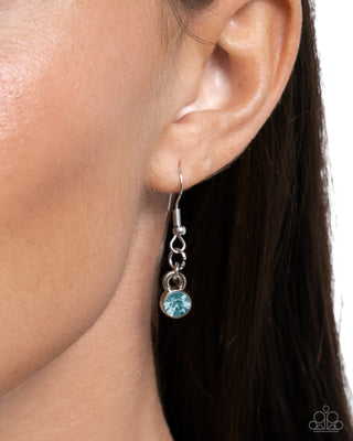 Conch Confidence - Blue - Rhinestone Studded Seashell Paparazzi Short Necklace