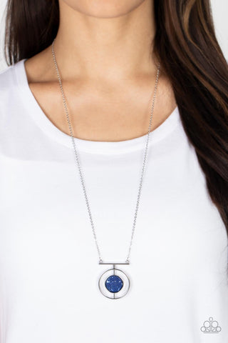 Boulevard Bazaar - Blue - Flat and Speckled Stone Paparazzi Necklace