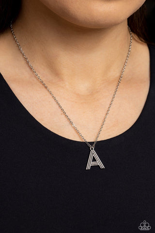Leave Your Initials - Silver - Letter A Paparazzi Short Necklace
