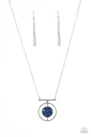 Boulevard Bazaar - Blue - Flat and Speckled Stone Paparazzi Necklace