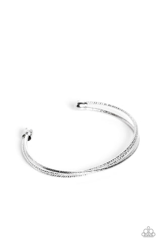 Coachella Curls - Silver -Twisted Bars Paparazzi Cuff Bracelet