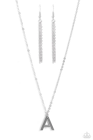 Leave Your Initials - Silver - Letter A Paparazzi Short Necklace