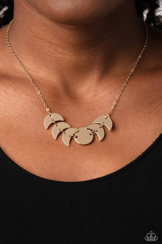 LUNAR Has It - Gold - Phases of the Moon Short Paparazzi Necklace