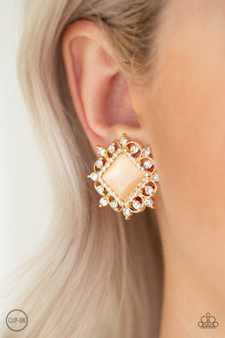 Get Rich Quick Gold Paparazzi Clip-On Earrings