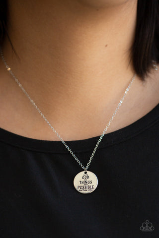 All Things Are Possible Silver Paparazzi Necklace