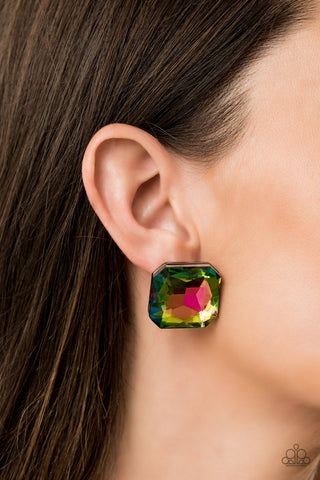 Show Glow Multi Rainbow Oil Slick Paparazzi Earrings