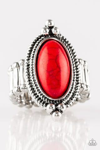 Summer Sandstone Red Paparazzi Ring