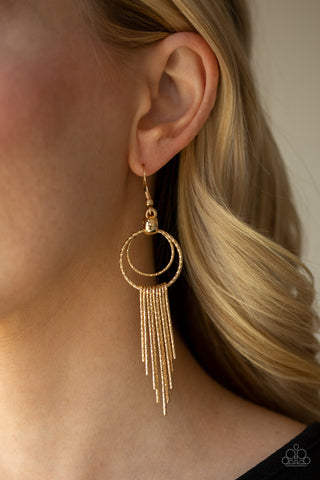 Eye-Catching Edge Gold Paparazzi Earrings