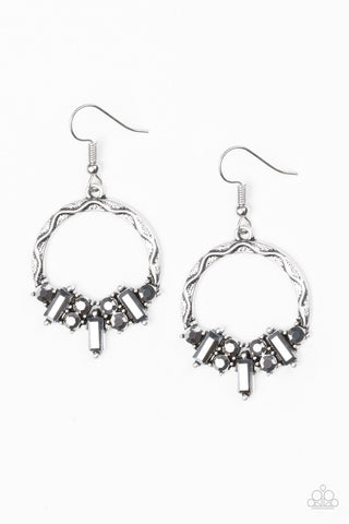 On the Uptrend Silver Paparazzi Earrings