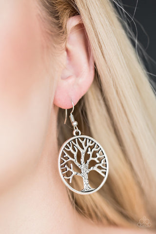 My Treehouse is Your Treehouse Silver Paparazzi Earrings