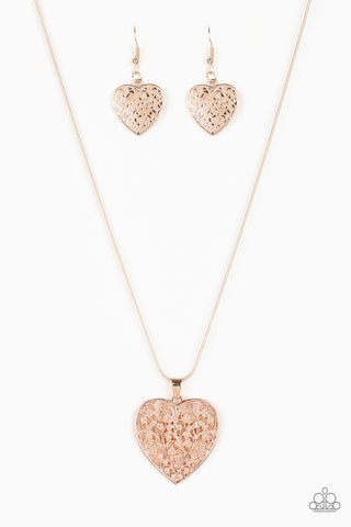 Look into Your Heart Rose Gold Paparazzi Necklace