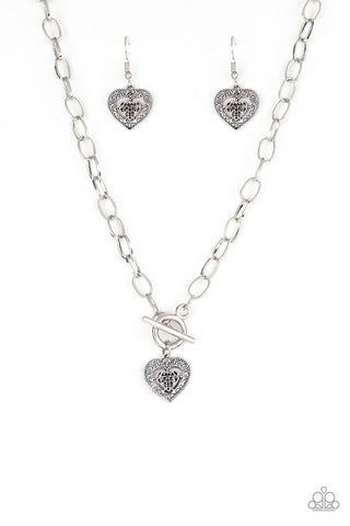 Say No AMOUR Silver Paparazzi Necklace