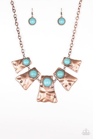 Cougar Copper Turquoise Paparazzi Necklace