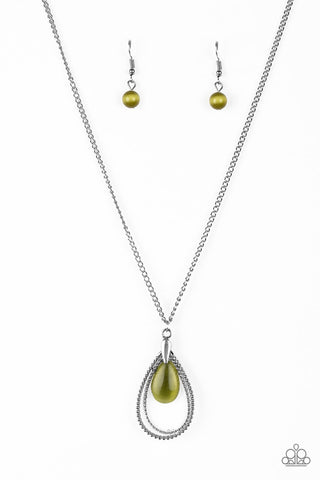 Teardrop Tranquility Green Paparazzi Necklace