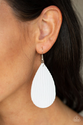 Natural Resource White Paparazzi Earrings