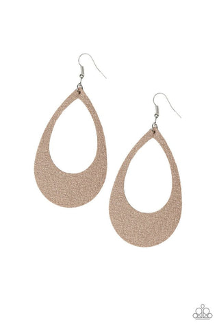 What a Natural Brown Paparazzi Earrings