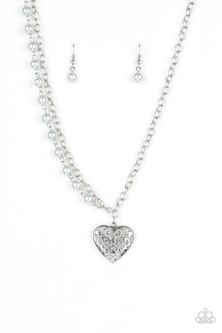 Forever in My Heart White Paparazzi Necklace