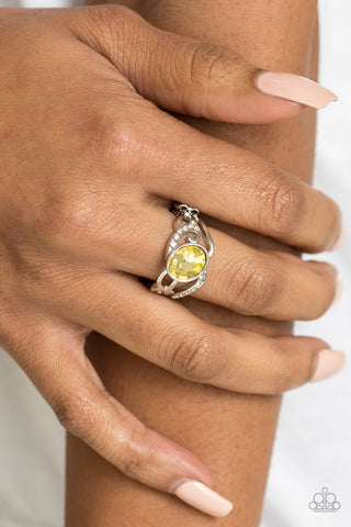 Couldn't Care FLAWLESS Yellow Paparazzi Ring