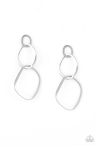 Twisted Trio Silver Paparazzi Earrings