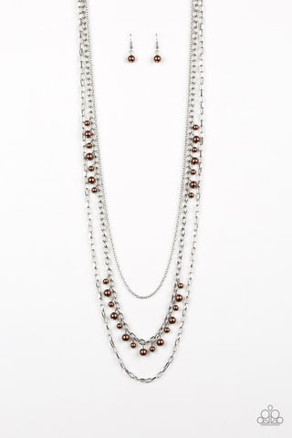 Pearl Pageant Brown Paparazzi Necklace