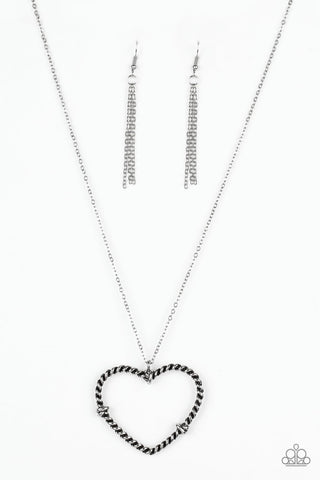 Straight from the Heart Silver Paparazzi Necklace