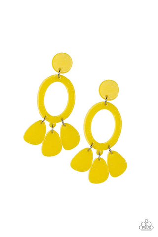 Sparkling Shores Yellow Paparazzi Earrings