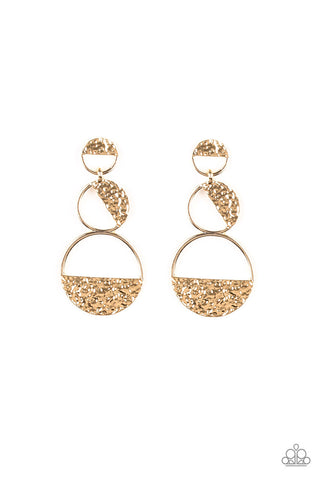 Triple Trifecta Gold Paparazzi Earrings