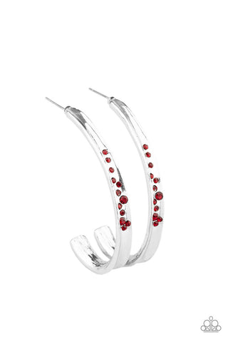 Completely Hooked Red Paparazzi Earrings