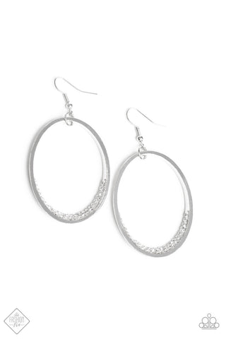Must Love Sparkle White Paparazzi Earrings