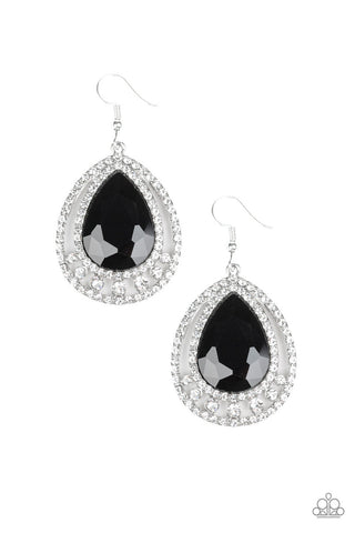 All Rise for Her Majesty Black Paparazzi Earrings
