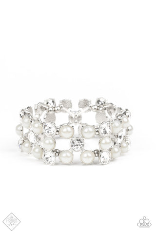 Diamonds and Debutantes White Paparazzi Bracelet
