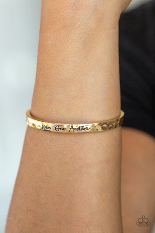 Love One Another Gold Paparazzi Bracelet