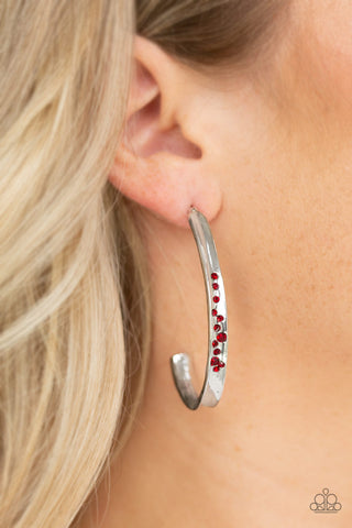 Completely Hooked Red Paparazzi Earrings