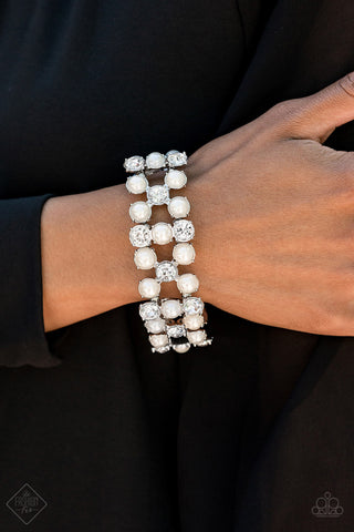 Diamonds and Debutantes White Paparazzi Bracelet