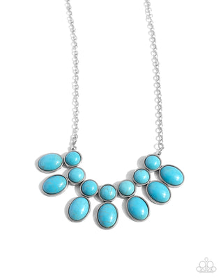 Environmental Impact - Blue - Round and Oval Turquoise Stone Paparazzi Short Necklace