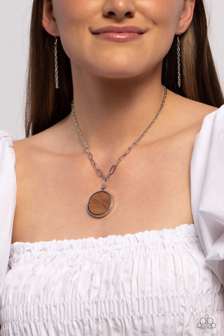 WOODn't Dream of It - Brown - Wooden Disc Paparazzi Short Necklace