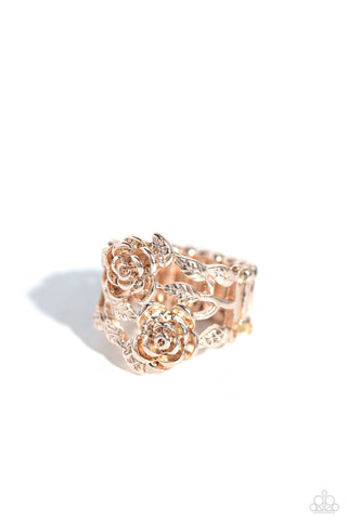 Anything ROSE - Rose Gold - Flower Paparazzi Ring