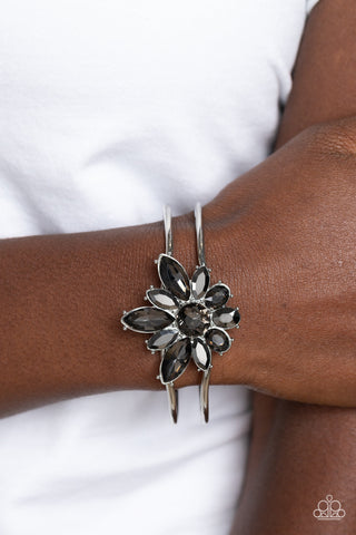 Chic Corsage - Silver - Hematite Marquise Gem Paparazzi Hinge Bracelet